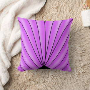 Purple Art Deco Fan Design Cushion