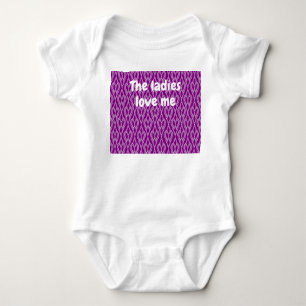 Purple Art Deco Flowerbeds Baby Bodysuit