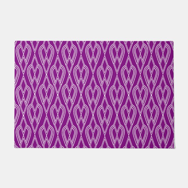 Purple Art Deco Flowerbeds  Doormat (Front)