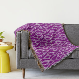 Purple Art Deco Flowerbeds Throw Blanket