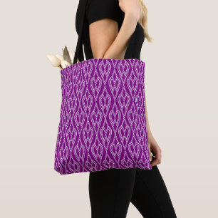 Purple Art Deco Flowerbeds  Tote Bag