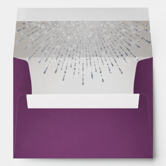 Purple art deco vintage wedding envelopes (Back (Bottom))