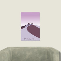 Purple Art, Slogan, Camels Walk The Desert