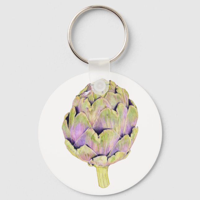 Purple Artichoke Keychain (Front)