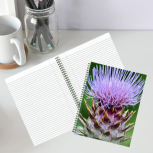 Purple Artichoke Thistle Head Floral Notebook