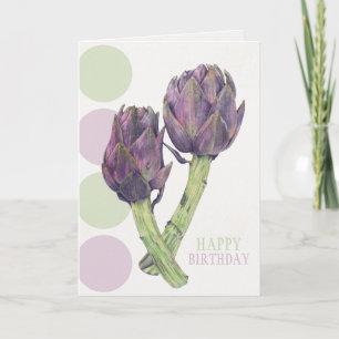 Purple Artichokes Birthday Card