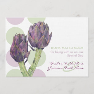 Purple Artichokes Wedding Thank You