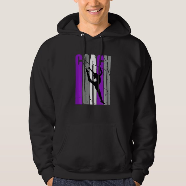 Purple Artistic Rhythmic Gymnastics Coach Teacher Hoodie (Front)