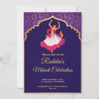 Purple Asian Arabian golden pattern border Mehndi 