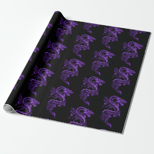 Purple Asian Dragon Wrapping Paper