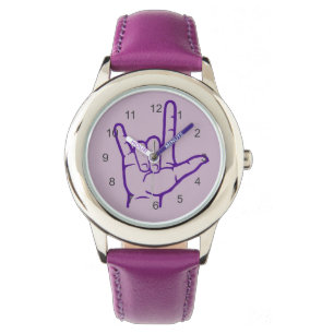 Purple ASL I Love You Watch
