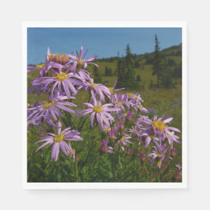 Purple Aster Flowers at Mount Rainier Napkin