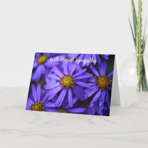 Purple Aster Garden Flowers With Deepest Sympathy Card