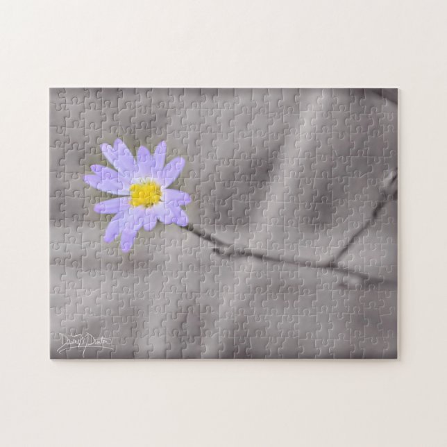 Purple Aster in Selective Colour Jigsaw Puzzle (Horizontal)