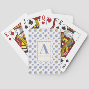 Purple Aster Wildflower Floral Personalised  Playing Cards