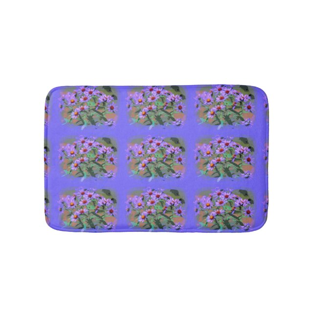 purple asters bath mat (Front)