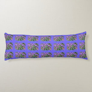 purple asters body pillow