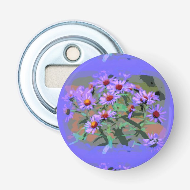purple asters bottle opener (Front)
