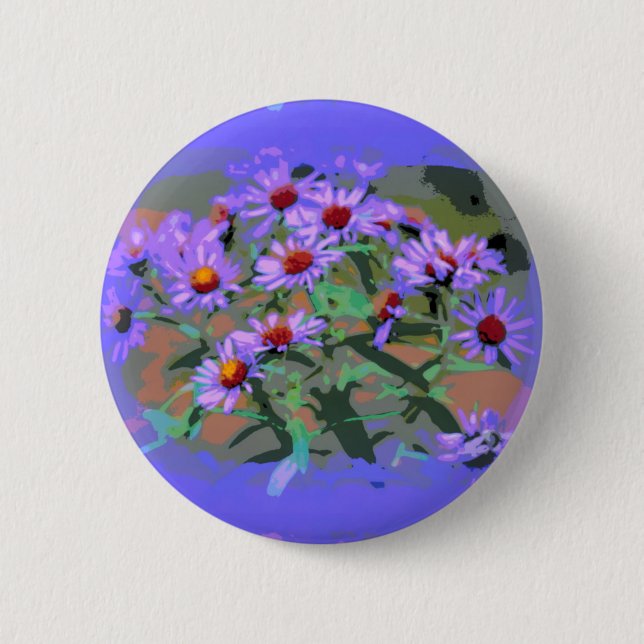 purple asters button (Front)