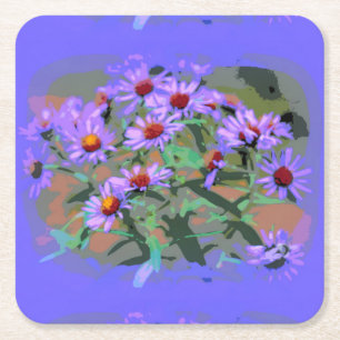 purple asters coaster