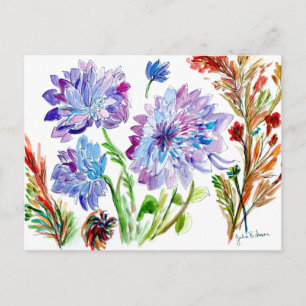 Purple Asters  Flower Postcard