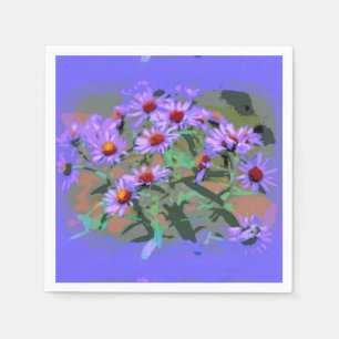 purple asters paper napkins