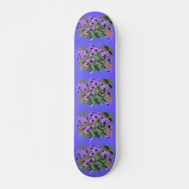 purple asters skateboard (Front)