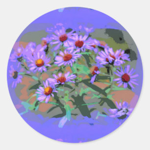 purple asters sticker