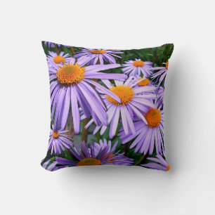 Purple Asters Throw Pillow