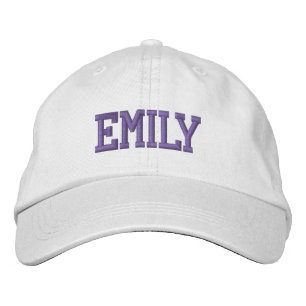 Purple Athletic Block Monogram Custom Name Embroidered Hat