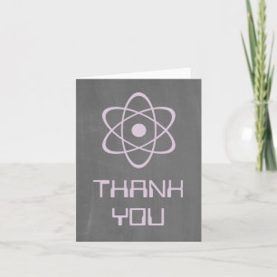 Purple Atomic Chalkboard Thank You Card
