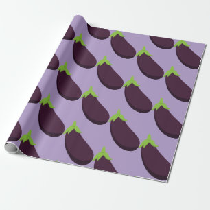 Purple Aubergine Eggplant Food Pattern Wrapping Paper