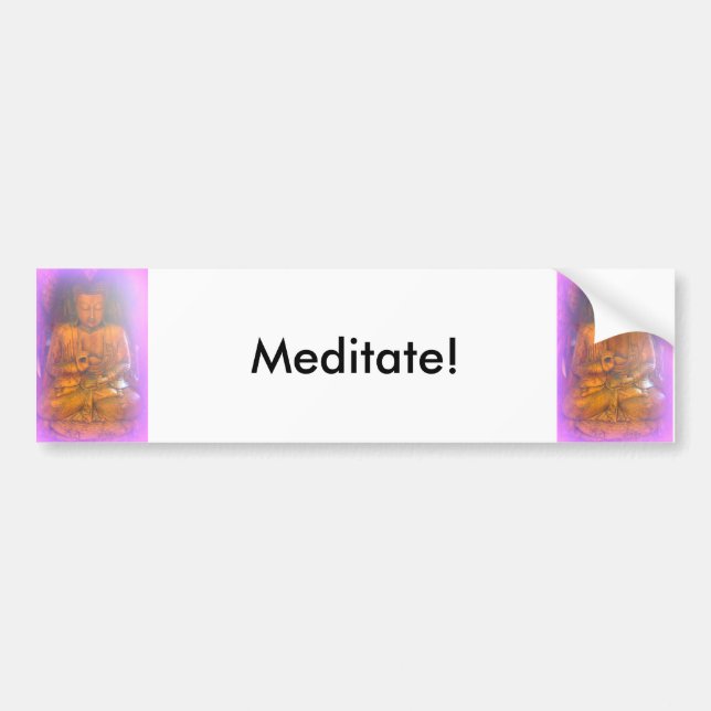 purple aura buddha meditate bumper sticker (Front)