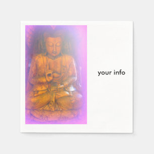 purple aura buddha paper napkins