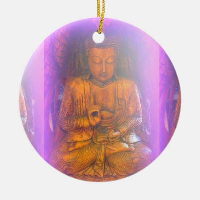 purple aura buddha tranquillity ornament (Front)