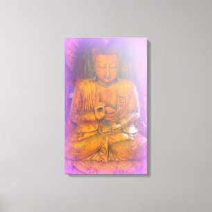 purple aura buddha wrapped canvas