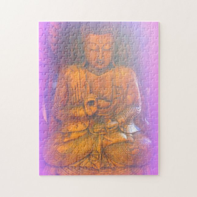 purple aura sitting buddha jigsaw puzzle (Vertical)