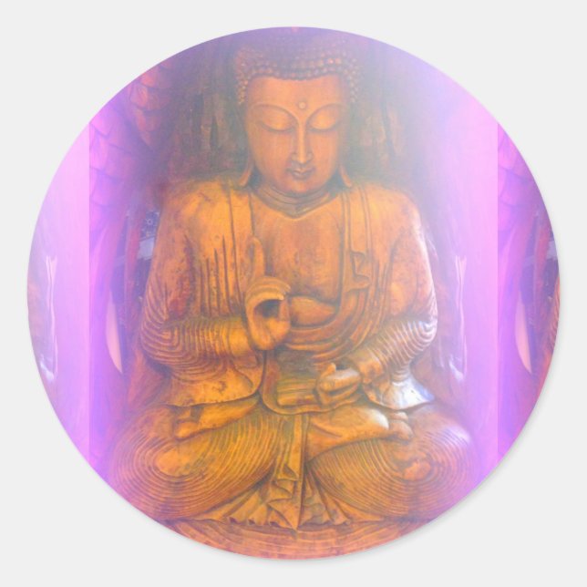 purple aura sitting buddha sticker (Front)