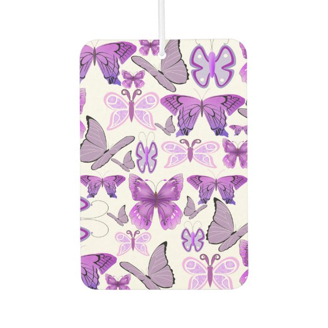 Purple Awareness Butterflies Car Air Freshener (Front)