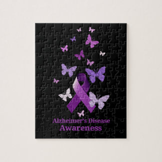 Purple Awareness Ribbon: Alzheimer's Disease Jigsaw Puzzle