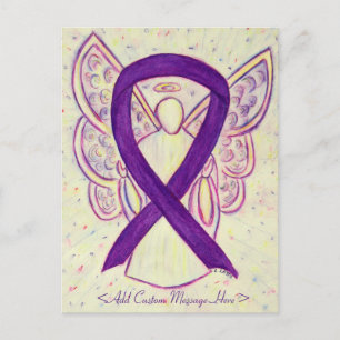 Purple Awareness Ribbon Angel Custom Postcard