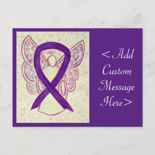 Purple Awareness Ribbon Angel Custom Postcard