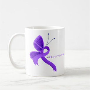 Purple Awareness Ribbon Butterfly  Coffee Mug
