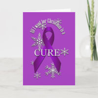 Purple Awareness Ribbon Christmas Cure Greeting 2