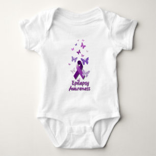 Purple Awareness Ribbon: Epilepsy Baby Bodysuit