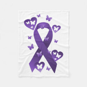 Purple Awareness Ribbon Fleece Blanket