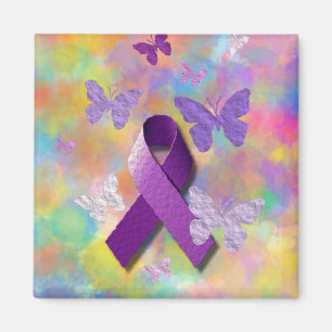 Purple Awareness Ribbon Magnet
