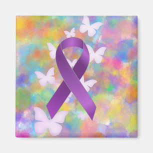 Purple Awareness Ribbon Magnet