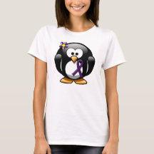 Purple Awareness Ribbon Penguin