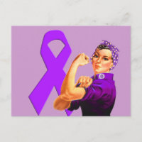 Purple Awareness Ribbon Rosie the Riveter